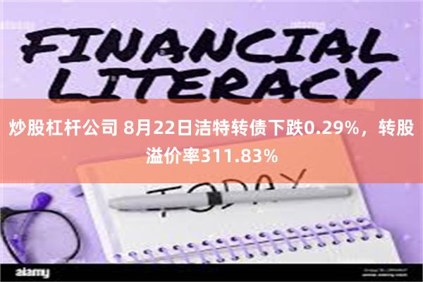 炒股杠杆公司 8月22日洁特转债下跌0.29%，转股溢价率311.83%